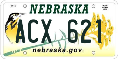 NE license plate ACX621
