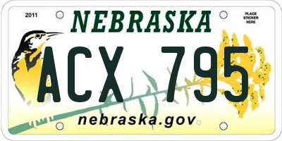 NE license plate ACX795