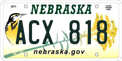 NE license plate ACX818