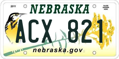 NE license plate ACX821