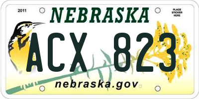 NE license plate ACX823