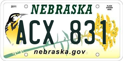 NE license plate ACX831