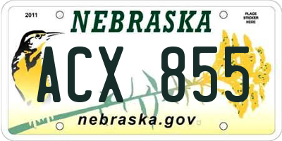 NE license plate ACX855