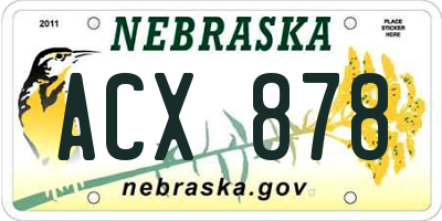 NE license plate ACX878