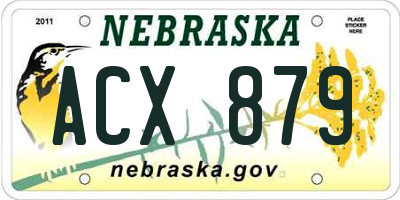 NE license plate ACX879