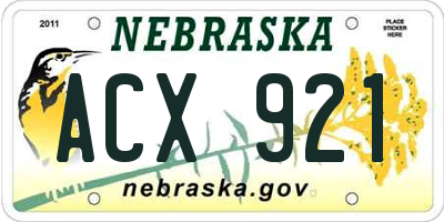 NE license plate ACX921