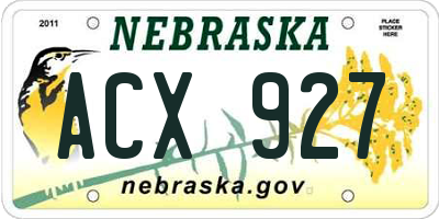 NE license plate ACX927