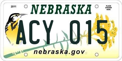 NE license plate ACY015