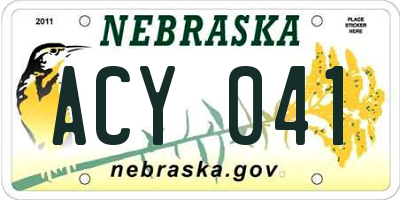 NE license plate ACY041