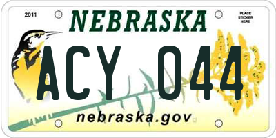 NE license plate ACY044