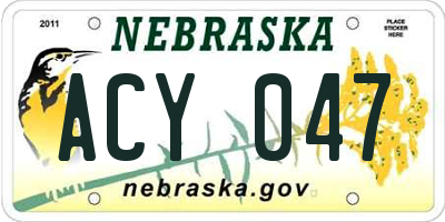 NE license plate ACY047