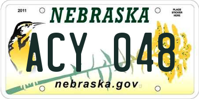 NE license plate ACY048