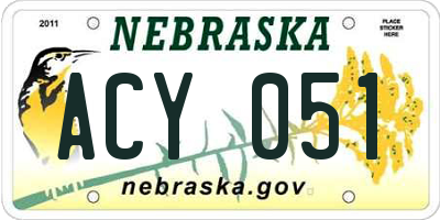 NE license plate ACY051