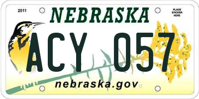 NE license plate ACY057