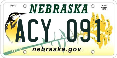 NE license plate ACY091