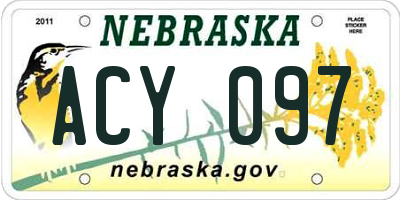 NE license plate ACY097