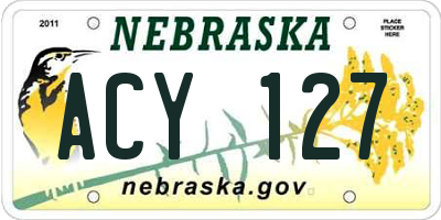 NE license plate ACY127