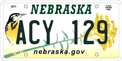 NE license plate ACY129