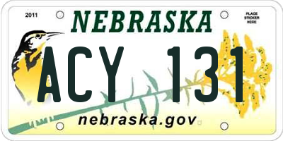 NE license plate ACY131