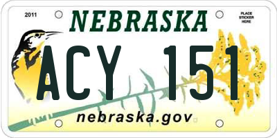 NE license plate ACY151