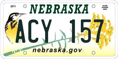 NE license plate ACY157