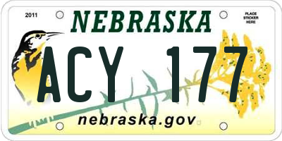 NE license plate ACY177