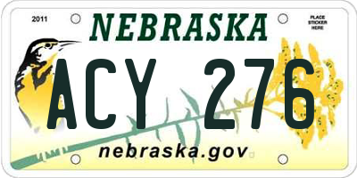 NE license plate ACY276