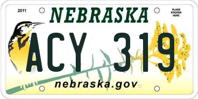 NE license plate ACY319