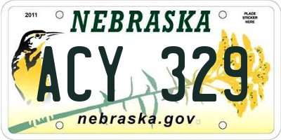 NE license plate ACY329