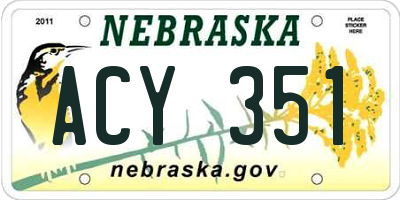 NE license plate ACY351