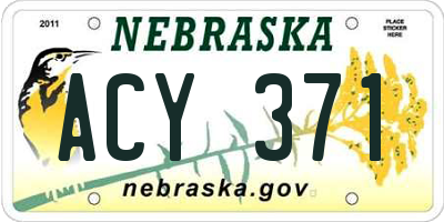 NE license plate ACY371