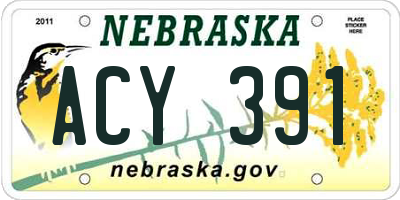 NE license plate ACY391