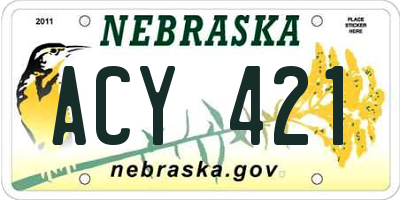 NE license plate ACY421