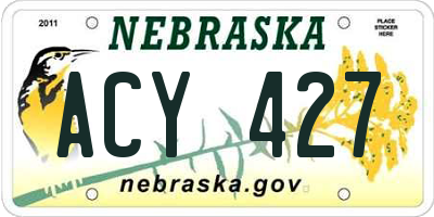 NE license plate ACY427