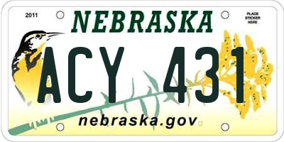 NE license plate ACY431