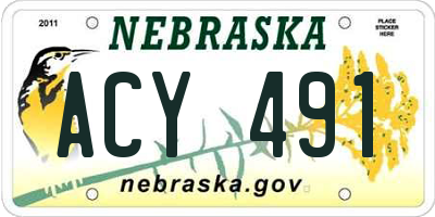 NE license plate ACY491