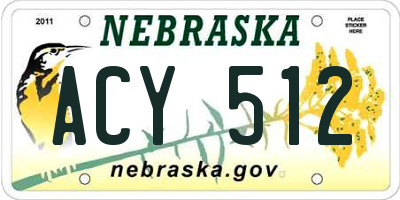 NE license plate ACY512