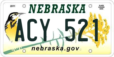 NE license plate ACY521
