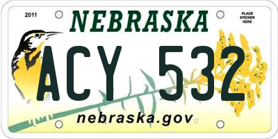 NE license plate ACY532