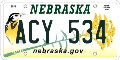 NE license plate ACY534
