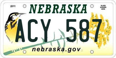 NE license plate ACY587