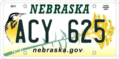 NE license plate ACY625