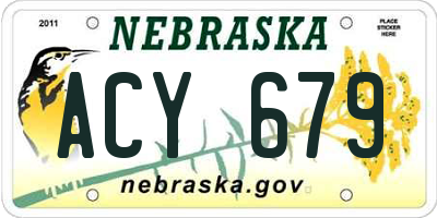 NE license plate ACY679