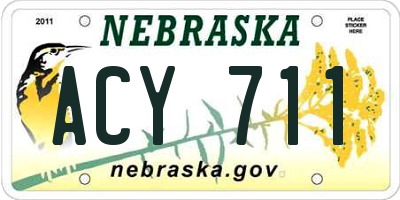 NE license plate ACY711