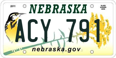 NE license plate ACY791