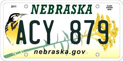 NE license plate ACY879