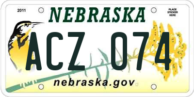 NE license plate ACZ074