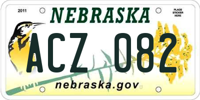 NE license plate ACZ082