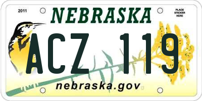 NE license plate ACZ119