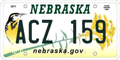NE license plate ACZ159